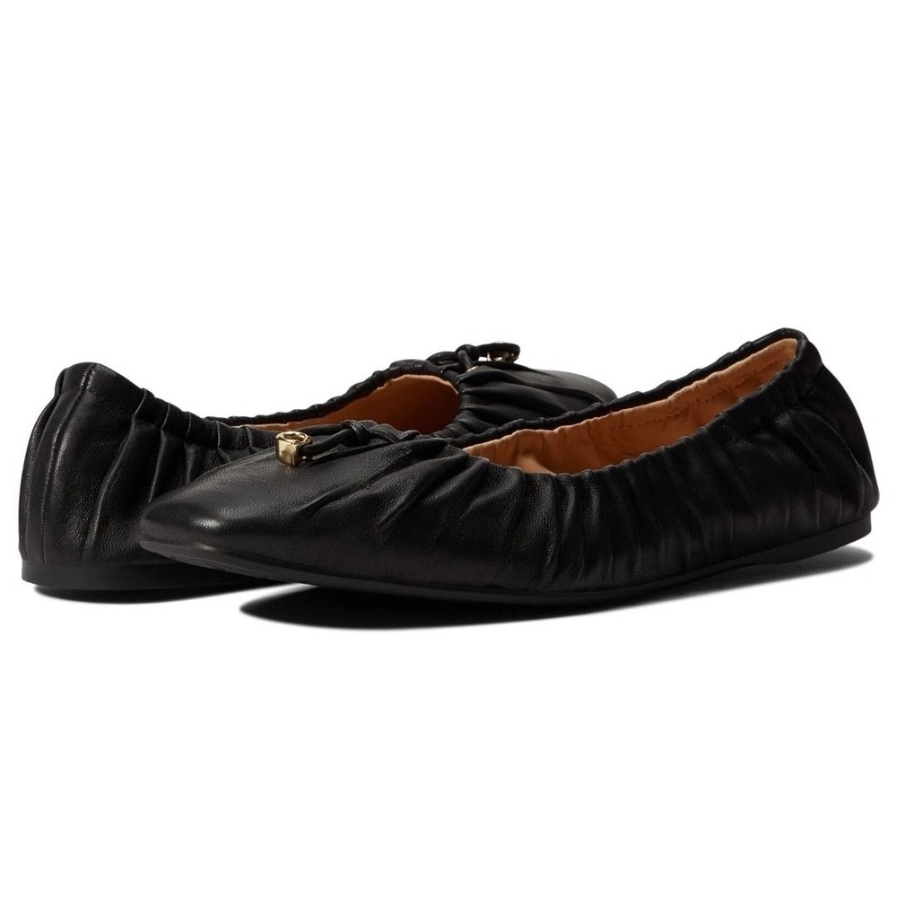Coach Eleanor Ballet Flats - Black - Size 9 B - Women's Leather Flats Shoes New